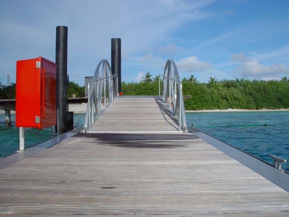 Yachts berthed at a Maldives marina